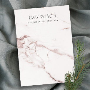 CARTE DE VISITE ÉCRAN D'APPRÉCIATION EN MARBRE BLANC ROSE