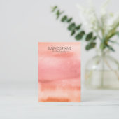 Carte De Visite Ecran d'aquarelle rose orangé de la Terre (Debout devant)