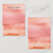 Carte De Visite Ecran d'aquarelle rose orangé de la Terre (Devant / Derrière)