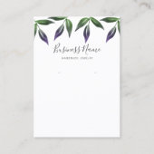 Carte De Visite Écran d'aquarelle vert pourpre (Devant)