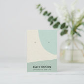 CARTE DE VISITE ÉCRAN D'ART BLEUE AQUA ABSTRAIT MODERNE (Debout devant)