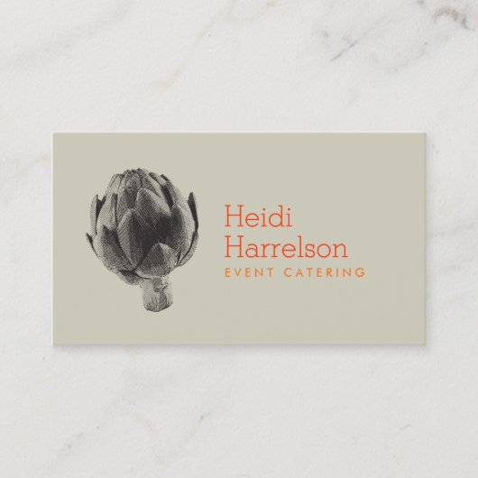 Carte De Visite Écran d'artichaut Imprimer Logo de restauration No (Devant)