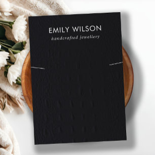 Carte De Visite Écran de bande de collier en cuir noir