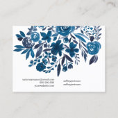 Carte De Visite Écran de barrette à cheveux bleu d'aquarelle flora (Dos)