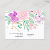 Carte De Visite Écran de barrette à cheveux couleur rose floral (Dos)