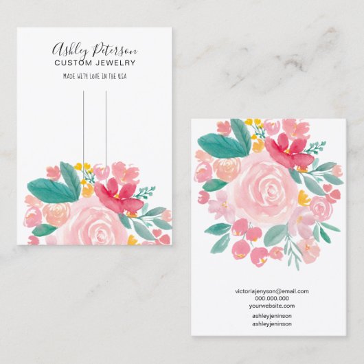 Carte De Visite Écran de barrette à cheveux rose (Devant / Derrière)