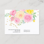 Carte De Visite Écran de barrette à poils d'aquarelle florale pour (Dos)