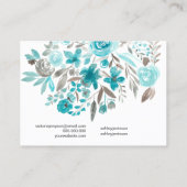 Carte De Visite Écran de barrette à poils d'aquarelle turquoise à (Dos)