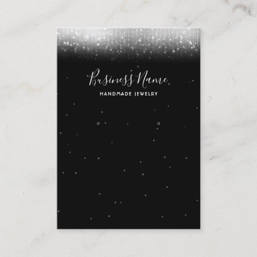 Carte De Visite Écran de bijoux à oreille noir glam (Devant)