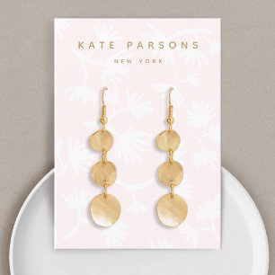 Carte De Visite Écran de bijoux à oreille rose pâle