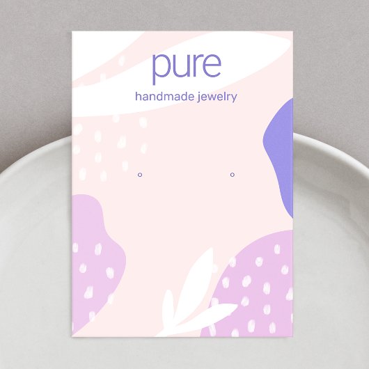 Carte De Visite Écran de bijoux à oreilles en lavande rose