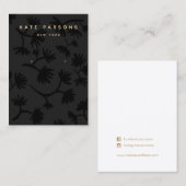 Carte De Visite Écran de bijoux à oreilles florales noires (Devant / Derrière)