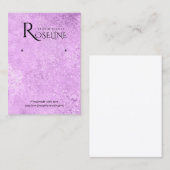 Carte De Visite Écran de bijoux couleur pourpre élégant (Devant / Derrière)