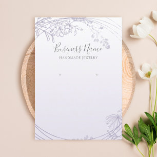 Carte De Visite Écran de bijoux en cercle fleuri violet poussiéreu