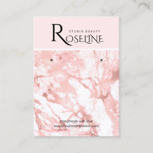 Carte De Visite Écran de bijoux en marbre rose et blanc