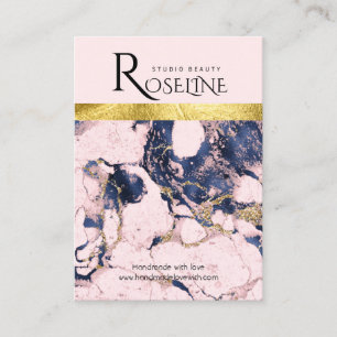 Carte De Visite Écran de bijoux en marbre rose et bleu