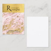 Carte De Visite Écran de bijoux en marbre rose et or (Devant / Derrière)