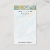 Carte De Visite Écran de bijoux en marbre turquoise et or (Devant)