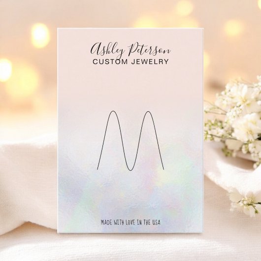 Carte De Visite Écran de bijoux en nacre rose vif