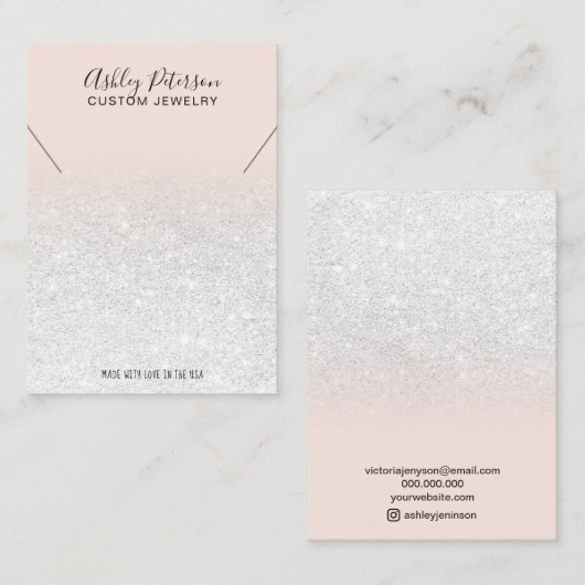 Carte De Visite Écran de bijoux en parties scintillant rose vif (Devant / Derrière)