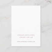 Carte De Visite Écran de bijoux floraux rose rose-rose féminine (Dos)