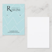 Carte De Visite Écran de bijoux géométriques bleu clair doux (Devant / Derrière)