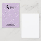 Carte De Visite Écran de bijoux géométriques doux et violet (Devant / Derrière)