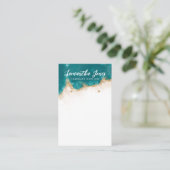 Carte De Visite Écran de bijoux turquoise et Gold Chic (Debout devant)