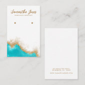 Carte De Visite Écran de bijoux turquoise et or Gem Chic (Devant / Derrière)