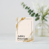 Carte De Visite Ecran de boucle d'oreille en marbre doré de luxe (Debout devant)