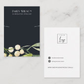 CARTE DE VISITE ÉCRAN DE BRACELET DE LA NEIGE DE NOËL (Devant / Derrière)