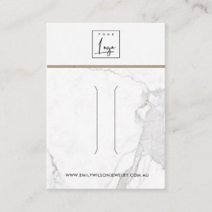 CARTE DE VISITE ÉCRAN DE CHEVEUX EN MARBRE DE CALACATTA BLANC