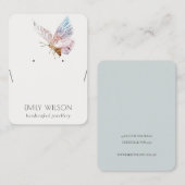 Carte De Visite Écran de collier à papillon Aqua Blush Dreamy (Devant / Derrière)