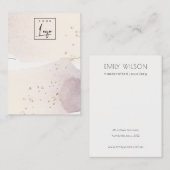 Carte De Visite Écran de collier Abstrait Gold Purple Logo (Devant / Derrière)