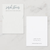 Carte De Visite Écran de collier blanc gris noir à script minimal (Devant / Derrière)