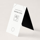 Carte De Visite Écran de collier blanc noir minimal chic (Dos)