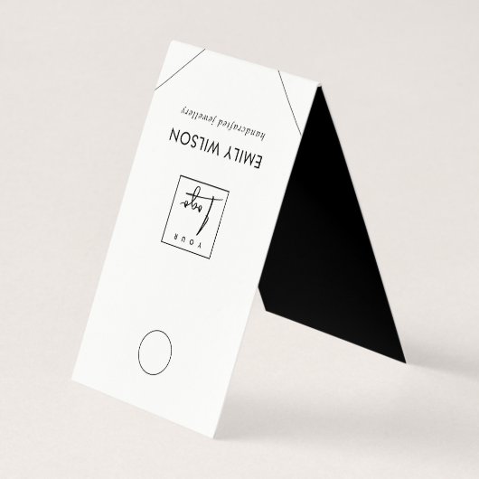 Carte De Visite Écran de collier blanc noir minimal chic (Dos)