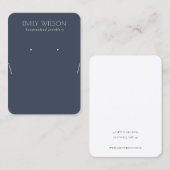 Carte De Visite Écran de collier bleu foncé simple Navy (Devant / Derrière)