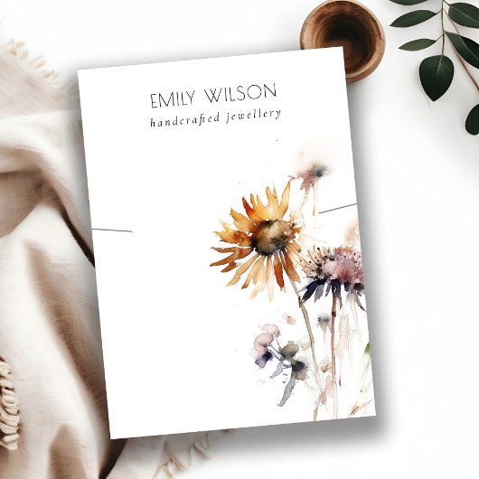 Carte De Visite Écran de collier Boho Fleur sauvage sec