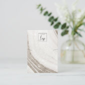 Carte De Visite Écran de collier d'agate en marbre or pâle Abstrai (Debout devant)