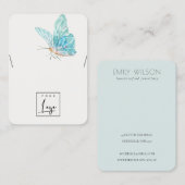 Carte De Visite Écran de collier de logo Dreamy Blue Aqua (Devant / Derrière)