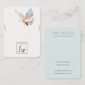 Carte De Visite Écran de collier de logo Dreamy Blush Aqua Butterf (Devant / Derrière)