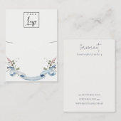 Carte De Visite Écran de collier de logo Dusky Blue Fleur sauvage (Devant / Derrière)