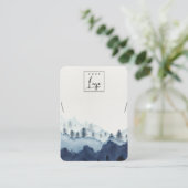 Carte De Visite Écran de collier de logo en bois de pin bleu marin (Debout devant)