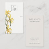 Carte De Visite Écran de collier de logo floral jaune mignonne (Devant / Derrière)