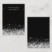 Carte De Visite Écran de collier de Parties scintillant noir et ar (Devant / Derrière)