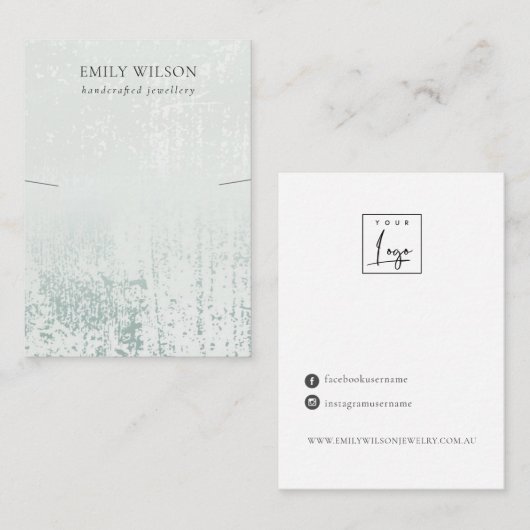 Carte De Visite Ecran de collier de texture Abstrait Silver Rain A (Devant / Derrière)