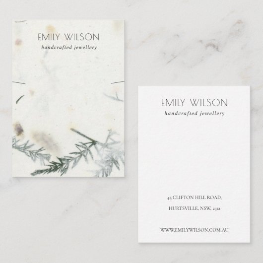 Carte De Visite Écran de collier de texture de papier fait main (Devant / Derrière)