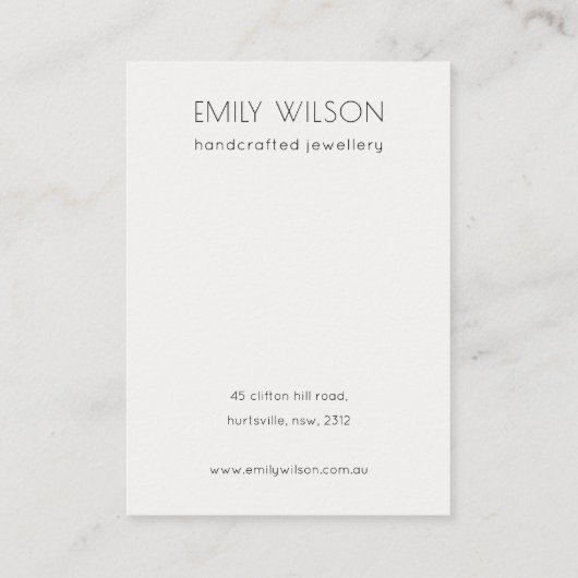 Carte De Visite Écran de collier d'oreille Abstrait or violet (Dos)