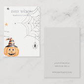 Carte De Visite Écran de collier d'oreille Citrouille d'Halloween (Devant / Derrière)